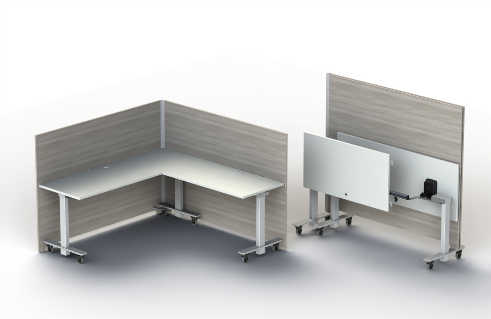 Height Adjust, Mobile Table, Privacy Panel